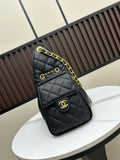 25 Small Handbag Grained Calfskin & Gold-Tone Metal Black AS5293 B20304 94305