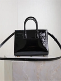 Sac De Jour black patent leather handbag