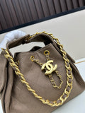 25 Small Handbag Suede Calfskin & Gold-Tone Metal Camel AS5293 B24123 U7738