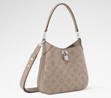 All Around PM Tote Bag with Openwork Monogram Pattern, Pebble Gray Mahina Calfskin |M27336