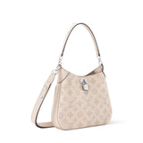 All Around PM Tote Bag with Openwork Monogram Pattern, Pebble Gray Mahina Calfskin| M27459