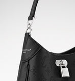 All Around PM Tote Bag with Openwork Monogram Pattern, Pebble Gray Mahina Calfskin |M28306