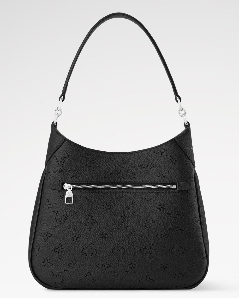 All Around PM Tote Bag with Openwork Monogram Pattern, Pebble Gray Mahina Calfskin |M28306