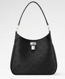 All Around PM Tote Bag with Openwork Monogram Pattern, Pebble Gray Mahina Calfskin |M28306