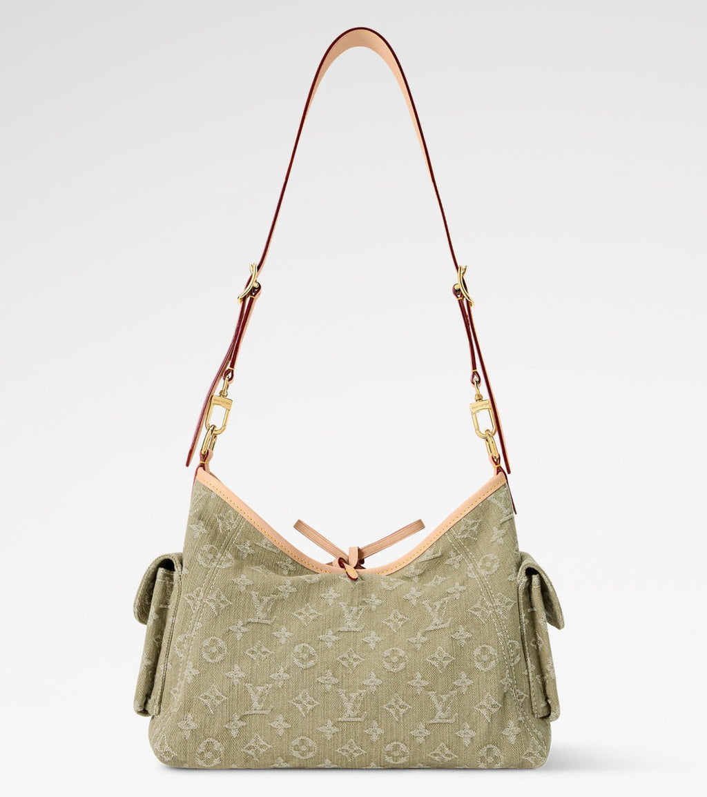 2026 Carryall Cargo PM Handbag in Khaki Denim M27623