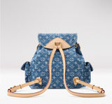 2026 Montsouris Cargo Backpack in Blue Cotton Denim M27330