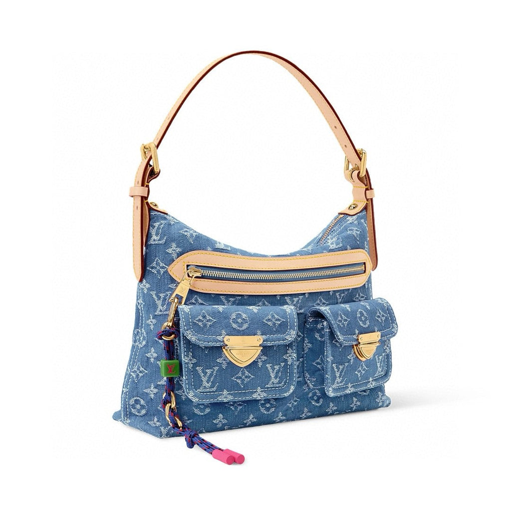2026 Baggy Monogram Denim Tote Bag in Washed Blue Denim M27329
