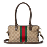 2026 Borsetto Series Brown Medium Boston Bag 866732 FAFV9 9653