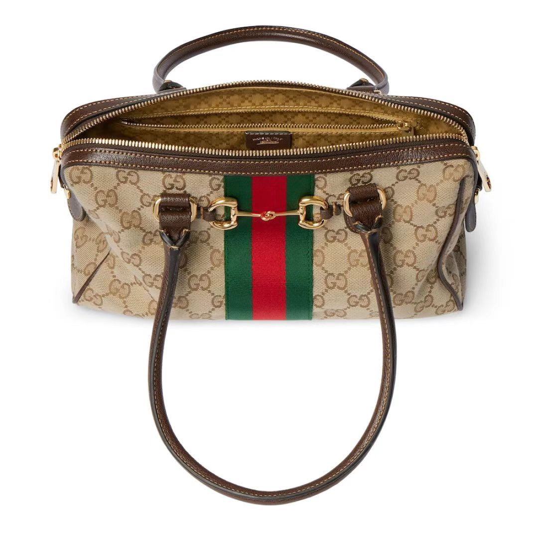 2026 Borsetto Series Brown Medium Boston Bag 866732 FAFV9 9653