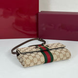 2026 Beige Canvas Horsebit Web Crossbody Wallet (Chain Bag) 867120 FAF88 9645