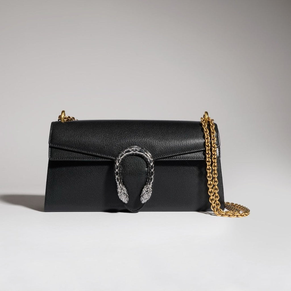 2026 Black Grained Leather Dionysus Collection Medium Leather Shoulder Bag 874735 AAGA7 1000