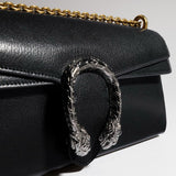 2026 Black Grained Leather Dionysus Collection Medium Leather Shoulder Bag 874735 AAGA7 1000