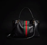 2026 Large Black Premium Leather Paparazzo Handbag 875019 AAGIQ 1053