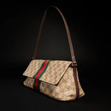 2026 Medium Brown GG-Coated Canvas Shoulder Bag 874744 FAF79 8547