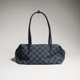 2026 Medium Boston Bag in Dark Blue Washed GG Denim 875228 FAF8V 4042
