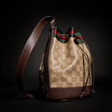 2026 Dark Brown GG-Coated Canvas Small Bucket Bag |A002GW FAF79 8547