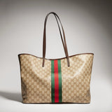 2026 Dark Brown GG-Coated Canvas Large Tote Bag 874745 FAF79 8547