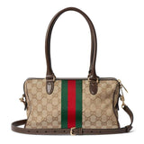 2026 Medium Brown GG Canvas Boston Bag 866732 FAFV9 9653