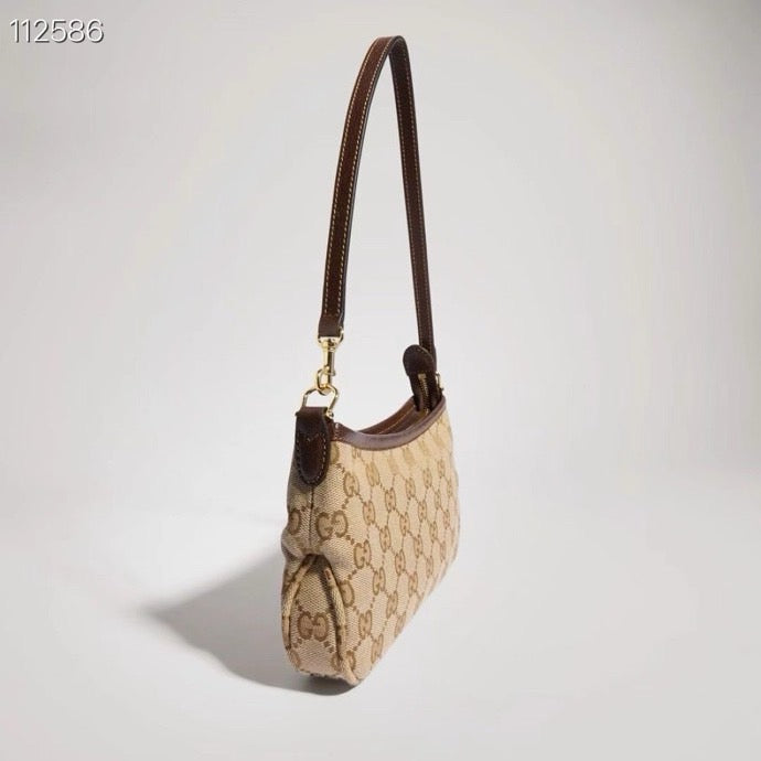 2026 Gossip Collection Brown GG Canvas Small Underarm Bag 875847 FAFY1 9651