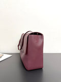 2026 Maxi Flapbag Large Flap Bag in Dark Burgundy Grained Calfskin AS6233-B24008-U8393