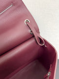 2026 Maxi Flapbag Large Flap Bag in Dark Burgundy Grained Calfskin AS6233-B24008-U8393