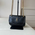 2026 Niki Mini Chain Bag in Black Vintage Waxed Leather 8460870EN071000