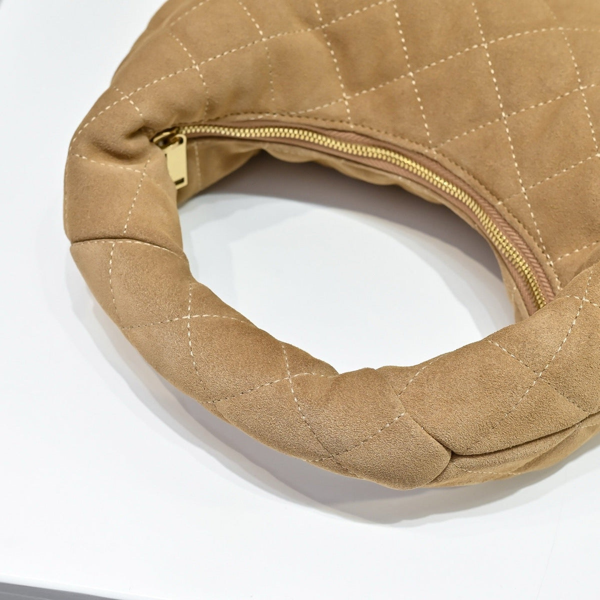 2026 ICARINO Brown Quilted Suede Tote Bag 8516891U8071632