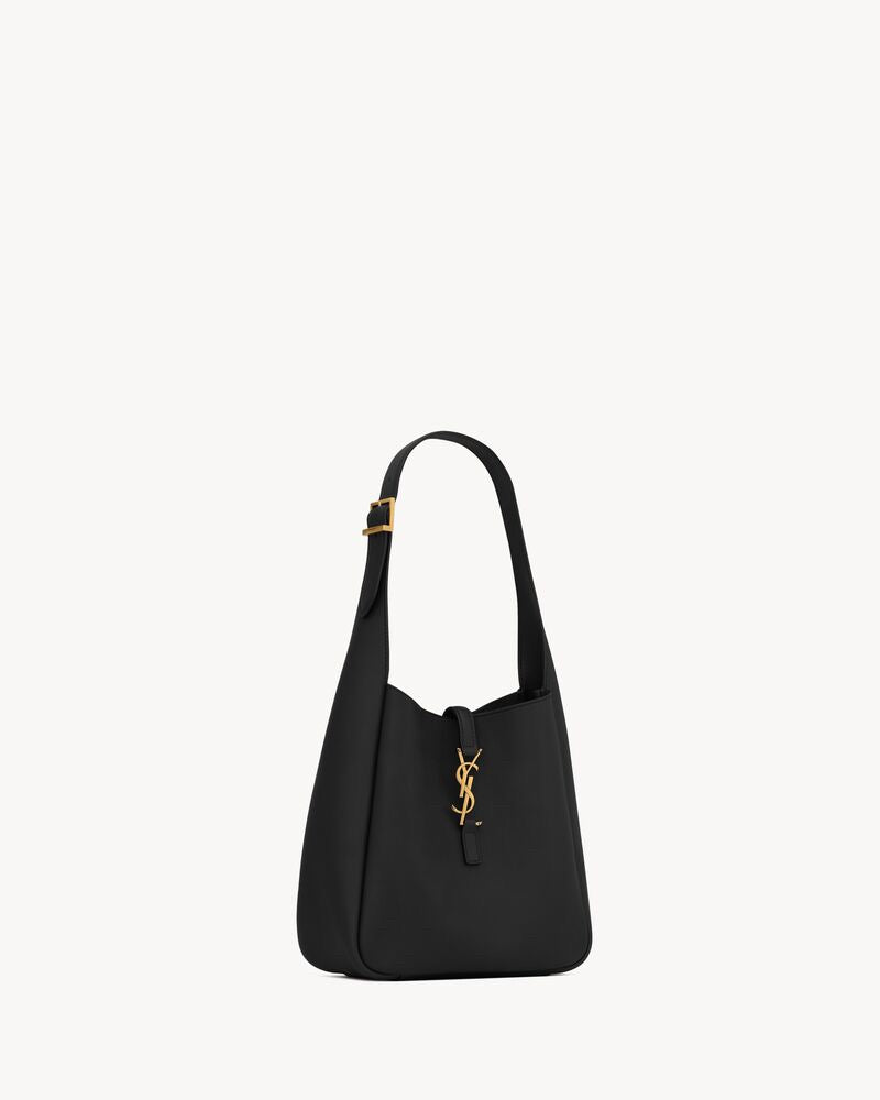 2026 Small Le 5 À 7 Supple Black Soft Leather Hobo Bag 713938AAAUQ1000