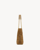 2026 Small Jamie Shopping Brown Suede Tote Bag 8339481U8P73194