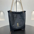 2026 Jamie 4.3 Pochon Black Lambskin Drawstring Bucket Bag 781666AAB321000