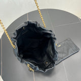 2026 Jamie 4.3 Pochon Black Lambskin Drawstring Bucket Bag 781666AAB321000