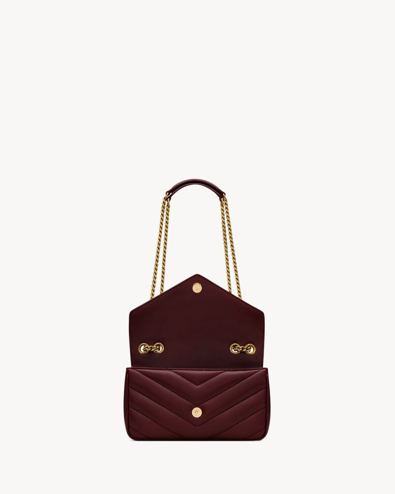 2026 Loulou Series SmallDeep Burgundy Lambskin Shoulder Bag 801437AAEAX6197