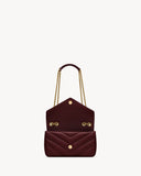 2026 Loulou Series Mini Deep Burgundy Lambskin Shoulder Bag 821749AAEAX6197