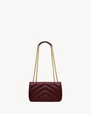 2026 Loulou Series Mini Deep Burgundy Lambskin Shoulder Bag 821749AAEAX6197