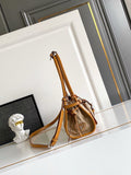 2026 Beige Medium Linen and Leather Handbag 1BA426_P0E_F032T_V_OTM