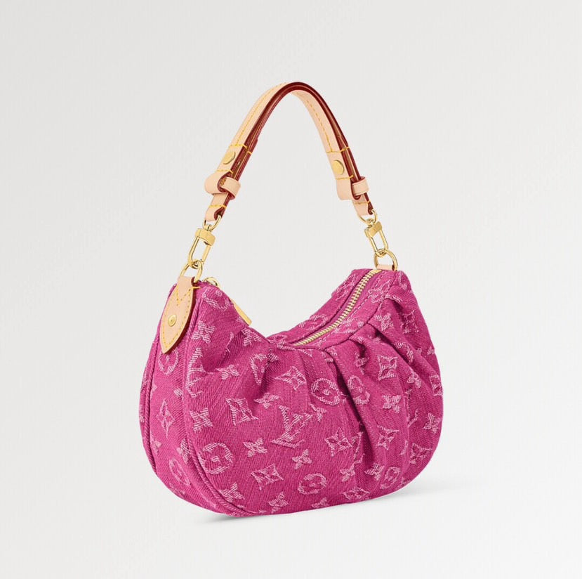 2026 Pochette Valley Fuchsia Monogram Denim Handbag M28327